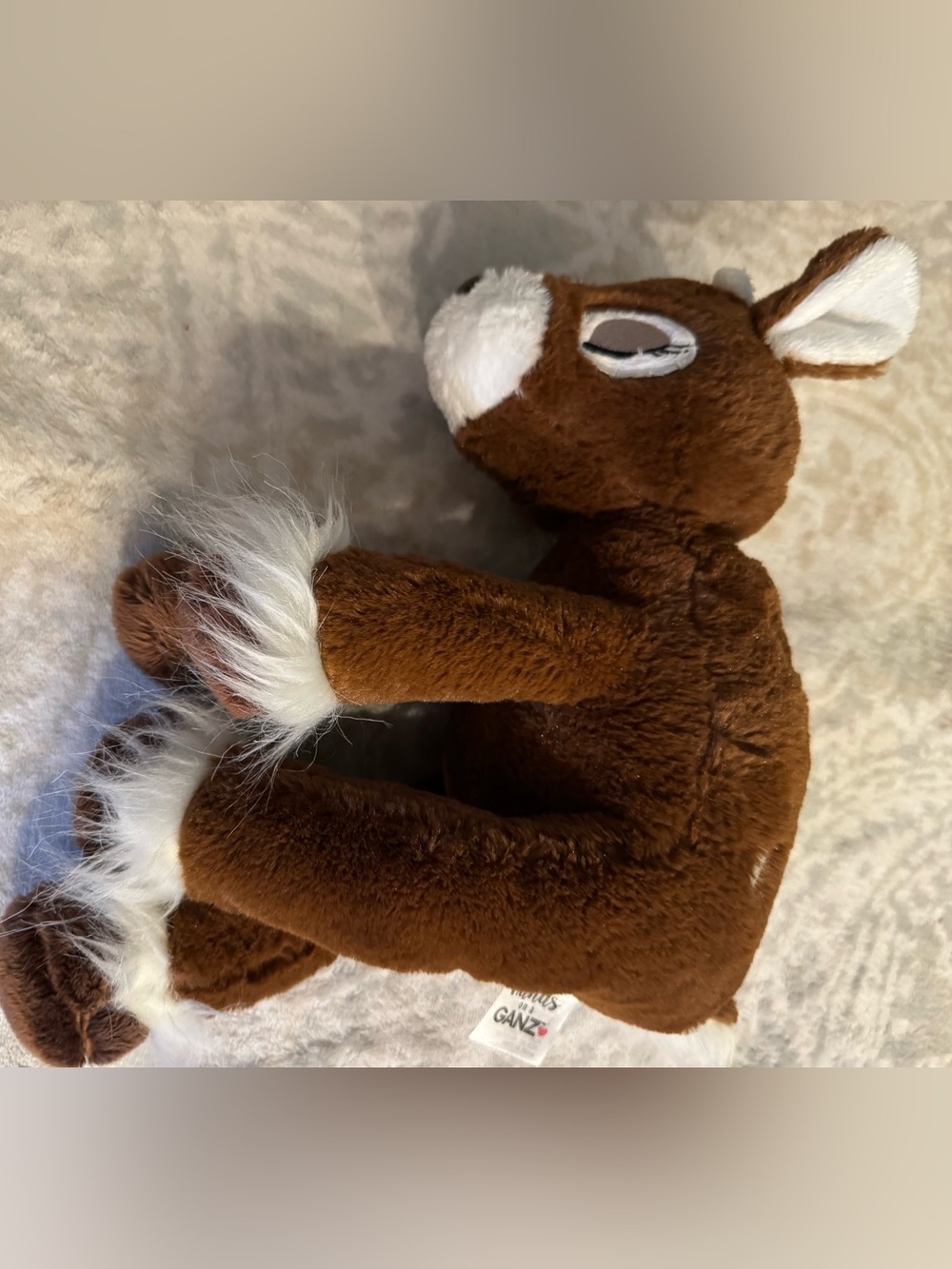 GANZ Brown and White Deer Plush